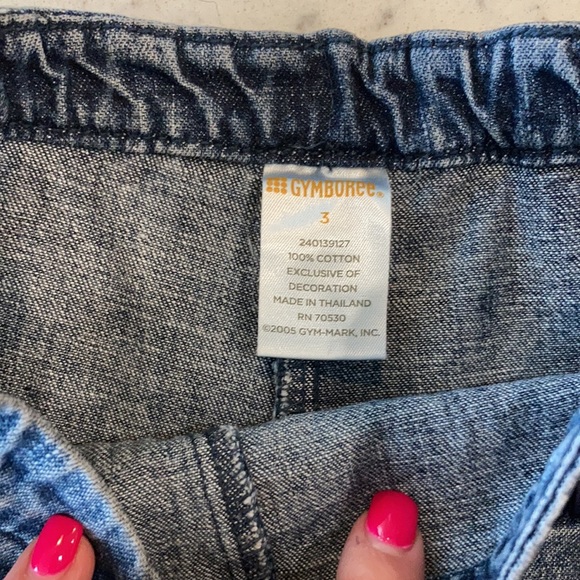 Pleated denim toddler skort with bows - Picture 4 of 4